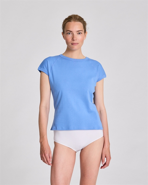 LISVA MALOU S/S BOMULD 1X1 RIB TEE AZURINE BLUE